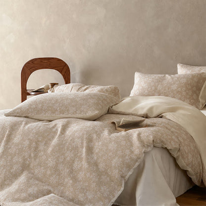Parure de lit Ownkoti Camel en coton jacquard à motif floral délicat - image 2