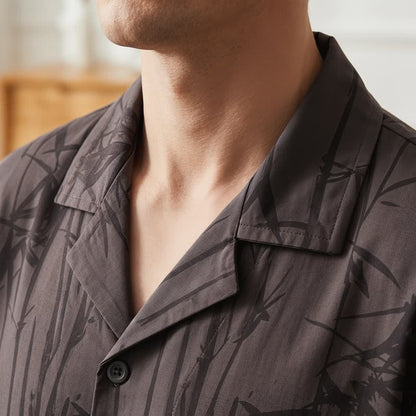 Ensemble de vêtements d'intérieur Ownkoti 100 % coton à boutons en bambou foncé - image 4