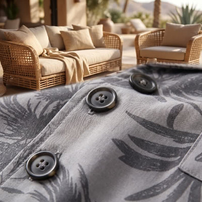 Ensemble de détente en coton Ownkoti avec boutons en palmier tropical - image 5
