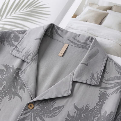 Ensemble de détente en coton Ownkoti avec boutons en palmier tropical - image 4