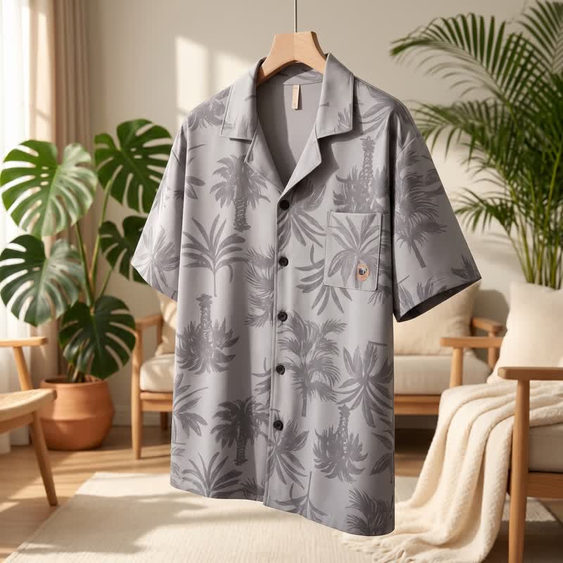 Ensemble de détente en coton Ownkoti avec boutons en palmier tropical - image 1