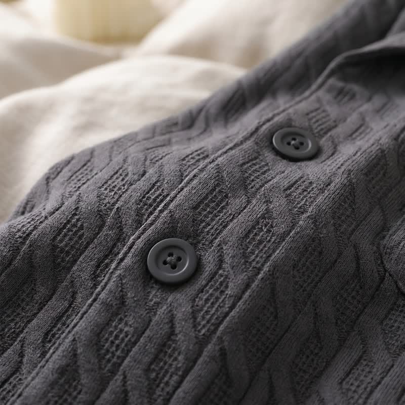 Ensemble de vêtements d'intérieur Ownkoti en coton gaufré à motif géométrique et chaîne - image 5