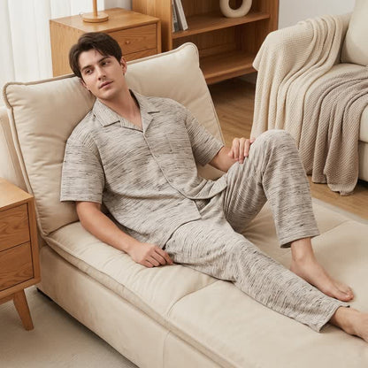 Ensemble de vêtements d'intérieur à boutons en coton chiné Ownkoti - image 3