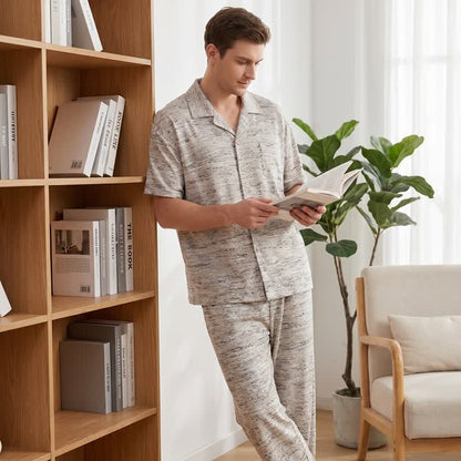 Ensemble de vêtements d'intérieur à boutons en coton chiné Ownkoti - image 2