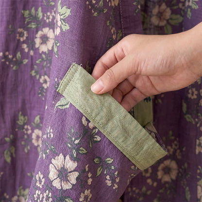 Kimono vintage en coton violet à fleurs Ownkoti - image 7