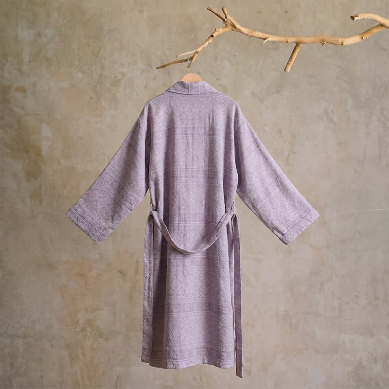 Kimono en coton à imprimé géométrique ethnique Ownkoti - image 10