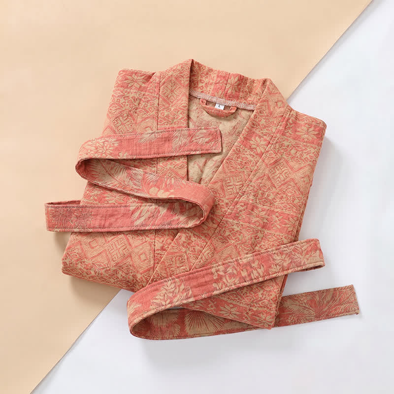 Kimono en coton à imprimé géométrique ethnique Ownkoti - image 8