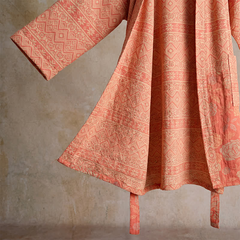 Kimono en coton à imprimé géométrique ethnique Ownkoti - image 4