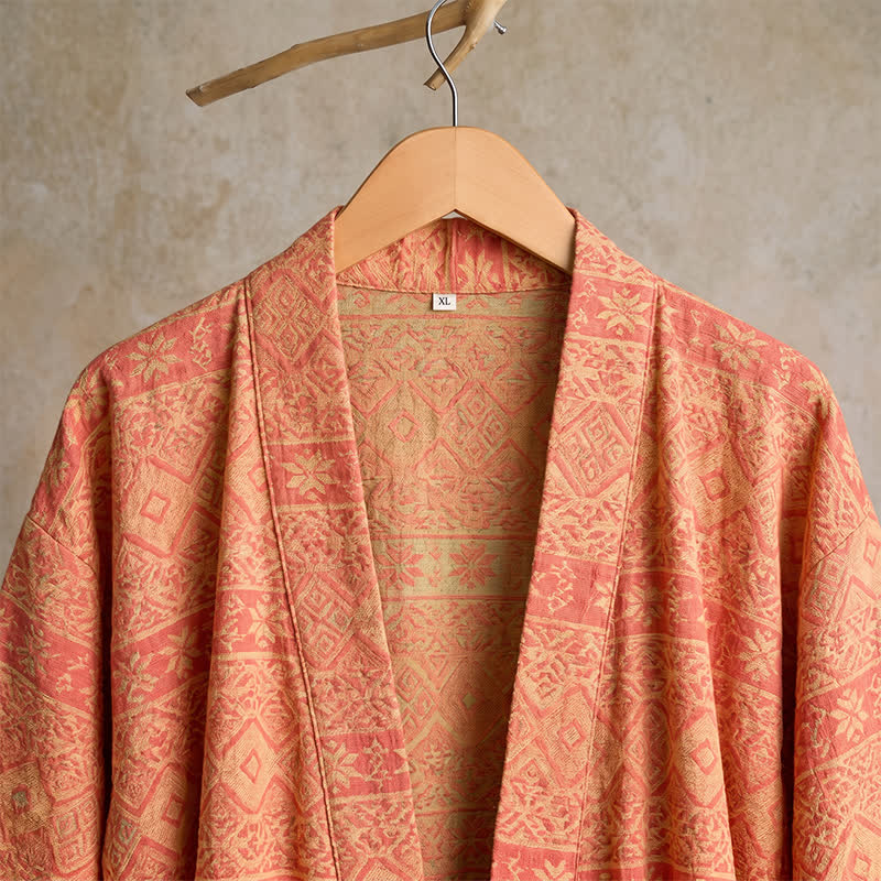 Kimono en coton à imprimé géométrique ethnique Ownkoti - image 5