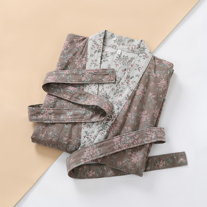 Kimono réversible en coton à motif floral Ownkoti - image 14