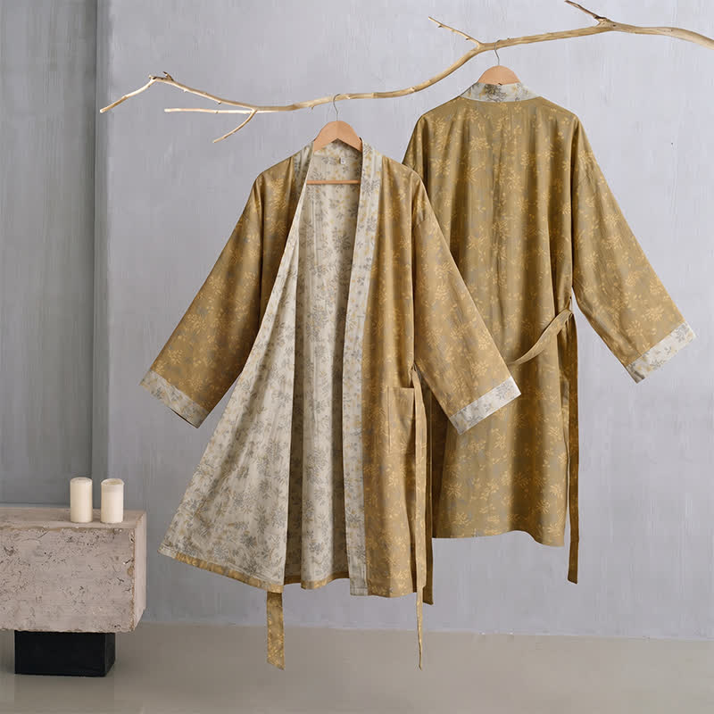 Kimono réversible en coton à motif floral Ownkoti - image 0