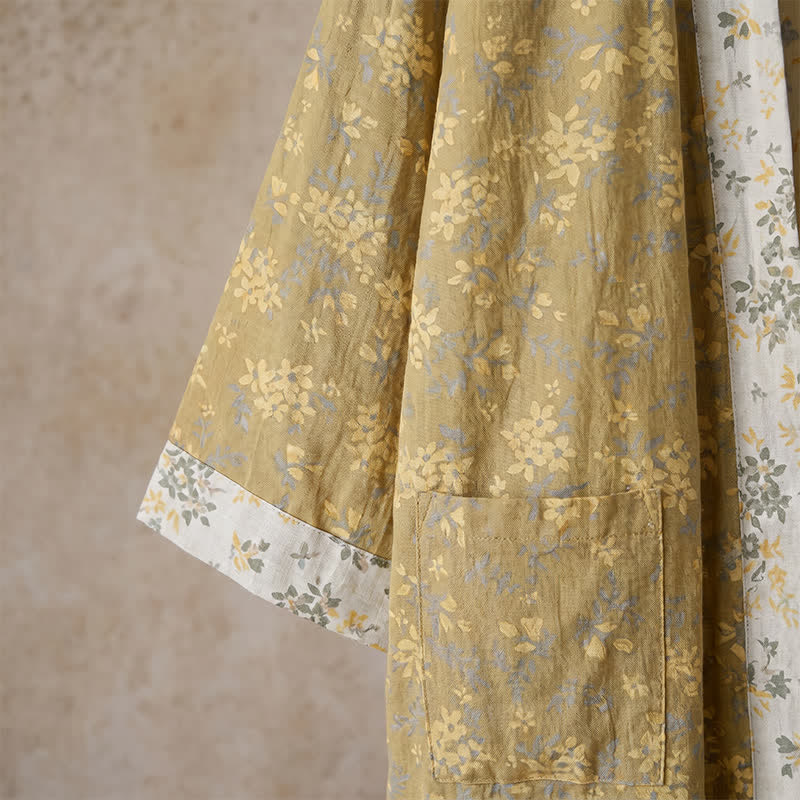 Kimono réversible en coton à motif floral Ownkoti - image 5