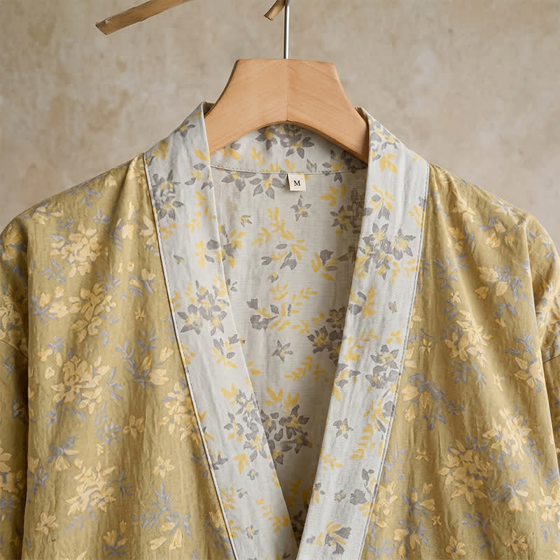 Kimono réversible en coton à motif floral Ownkoti - image 3