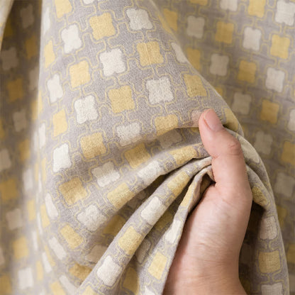 Peignoir kimono Ownkoti en coton doux jaune et gris à carreaux - image 7