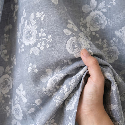 Kimono Ownkoti en coton bleu poudré imprimé roses - image 6