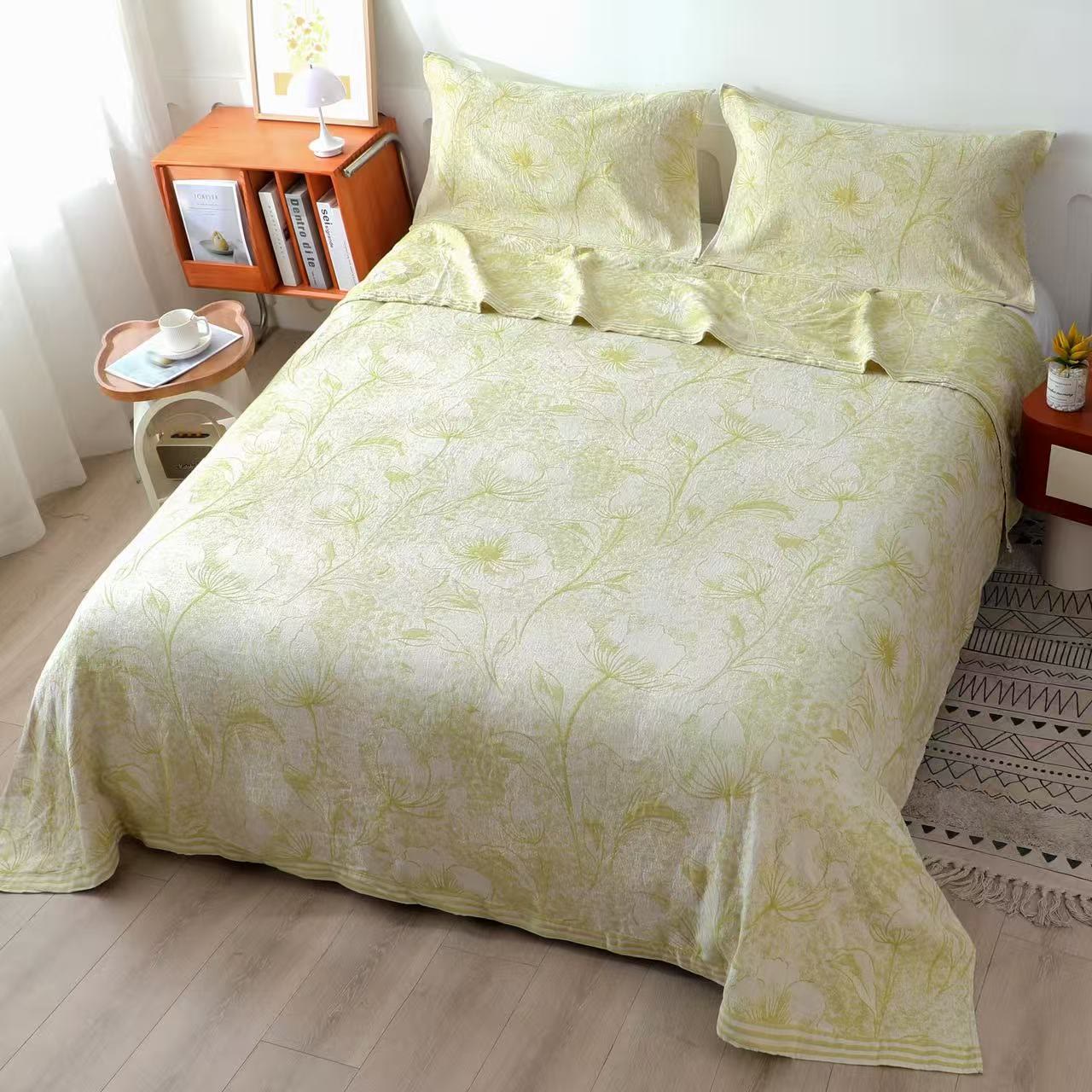 Couette en gaze de coton à motif floral multicolore Ownkoti - Reine - Vert - image 8