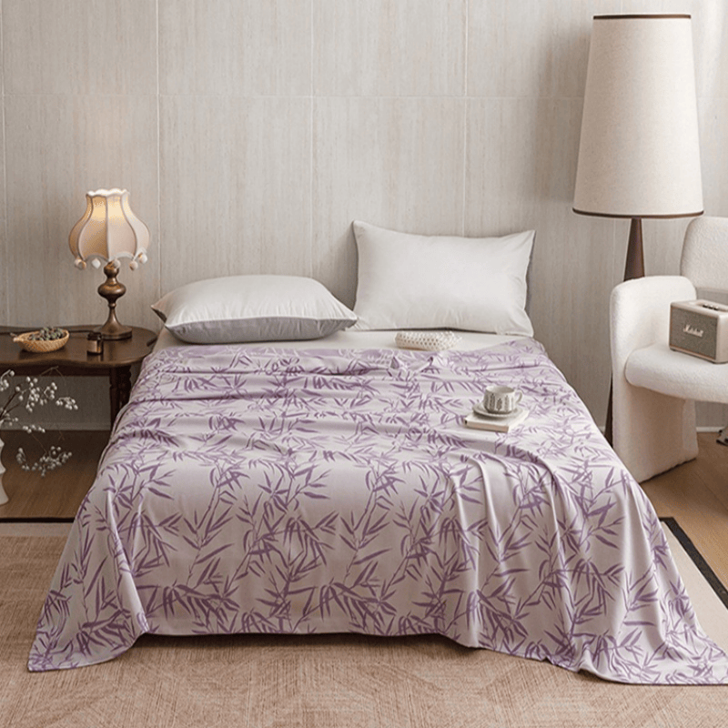 Couette en fibre de bambou Ownkoti multicolore à feuilles de bambou - Violet - Reine - image 10