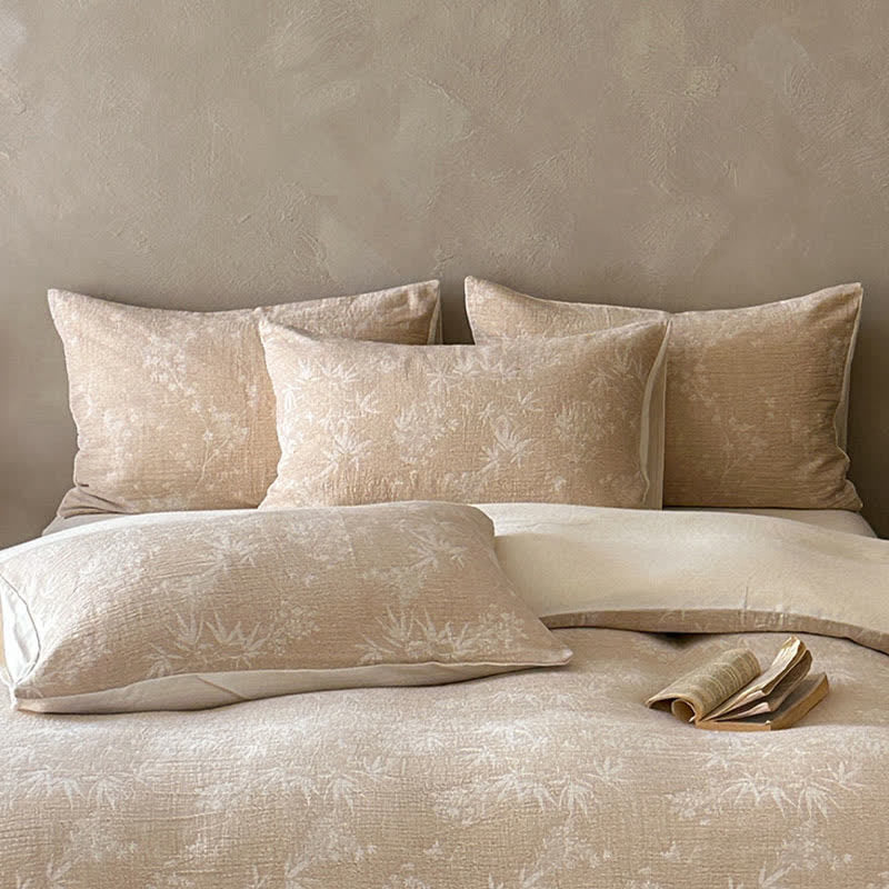 Ensemble de literie Ownkoti Camel Bamboo Sprig en coton jacquard et fleur de bambou - image 2