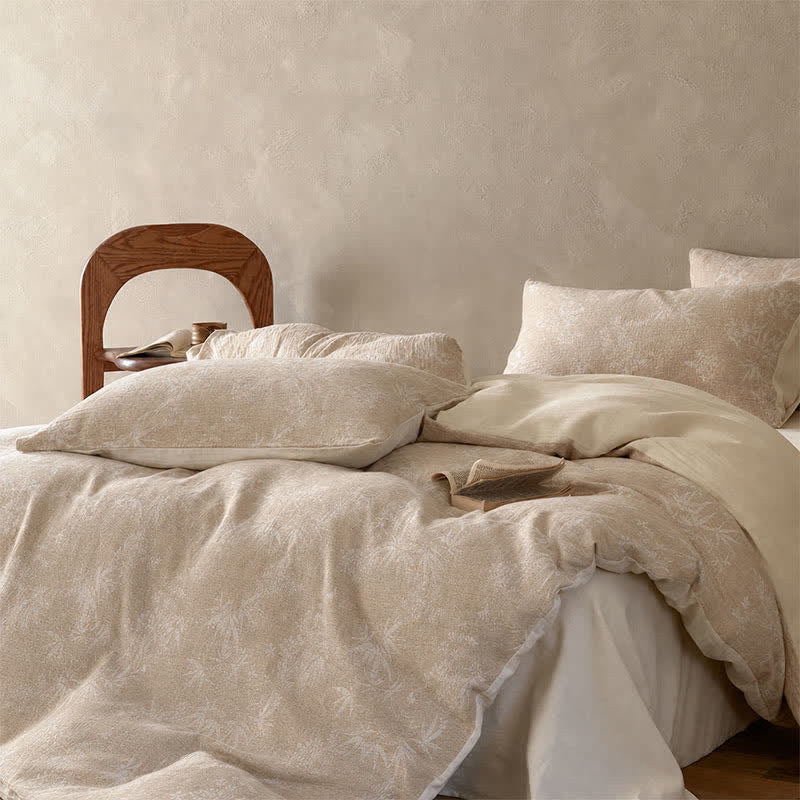 Ensemble de literie Ownkoti Camel Bamboo Sprig en coton jacquard et fleur de bambou - image 3