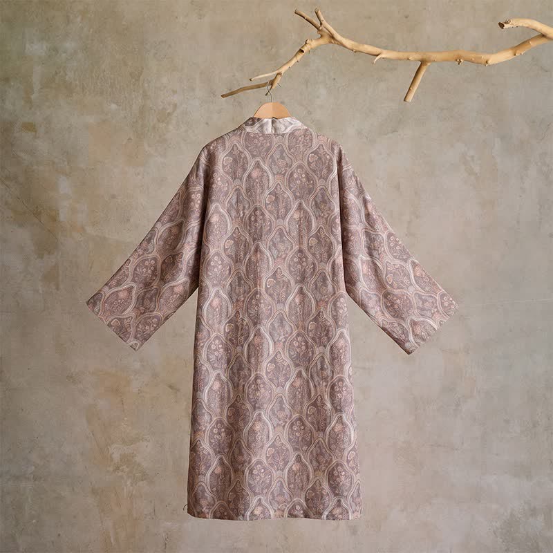 Peignoir kimono bohème vintage en gaze de coton - image 3