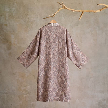 Peignoir kimono bohème vintage en gaze de coton - image 3