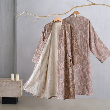Peignoir kimono bohème vintage en gaze de coton - image 1