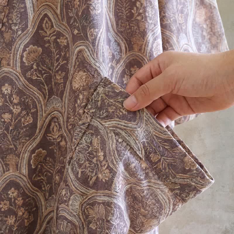 Peignoir kimono bohème vintage en gaze de coton - image 7