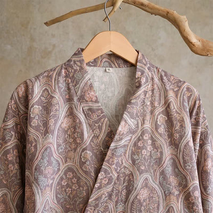 Peignoir kimono bohème vintage en gaze de coton - image 4
