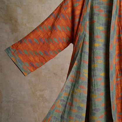 Peignoir de style kimono en gaze de coton à motif de poisson - image 5