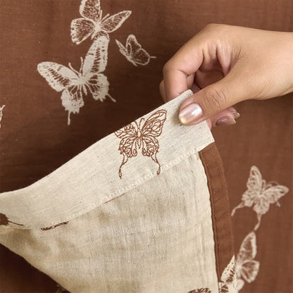 Peignoir kimono élégant en coton à motif papillon - image 7