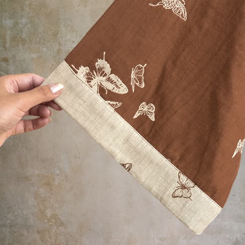 Peignoir kimono élégant en coton à motif papillon - image 2