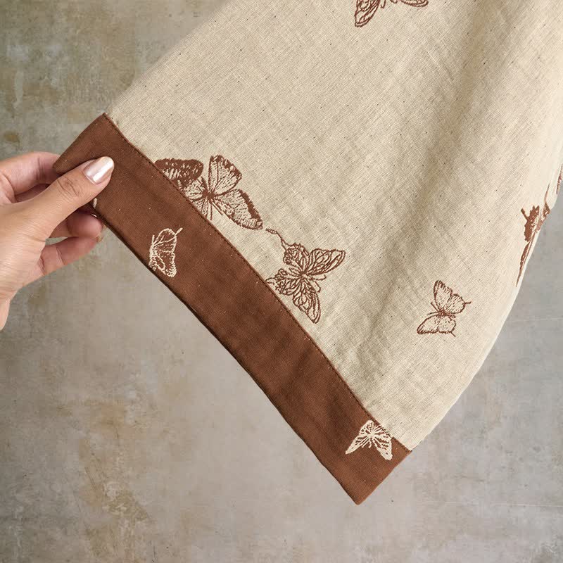Peignoir kimono élégant en coton à motif papillon - image 12