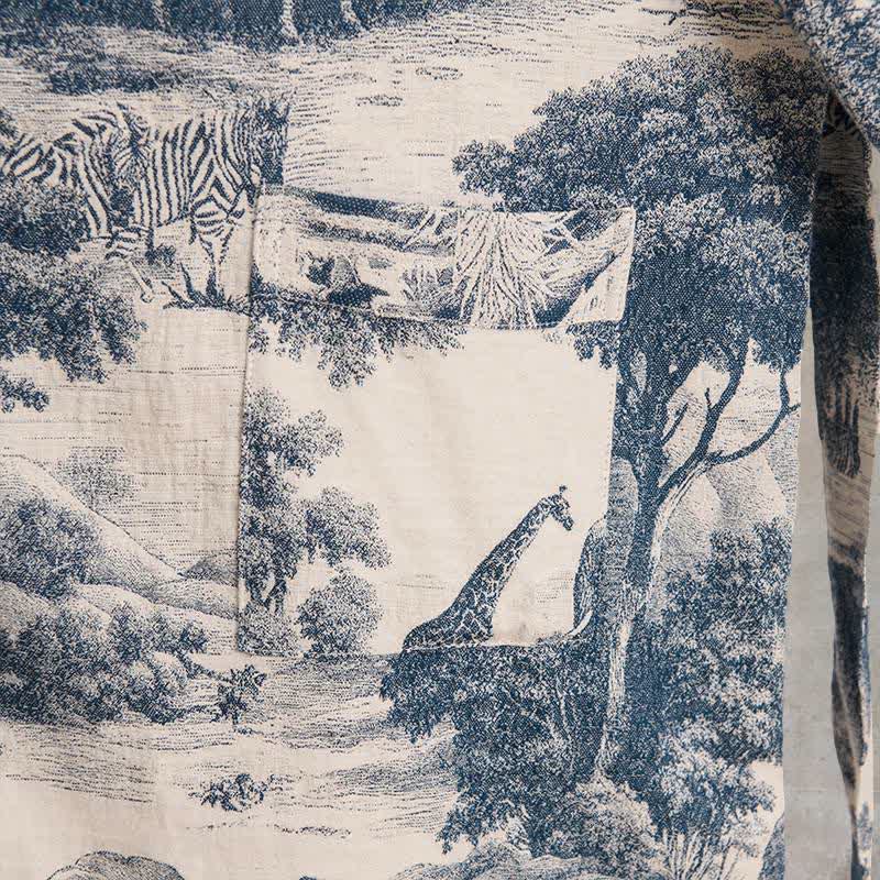 Peignoir kimono en coton à imprimé toile de Jouy - image 6