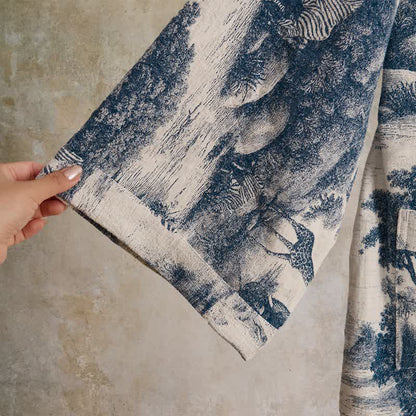 Peignoir kimono en coton à imprimé toile de Jouy - image 4