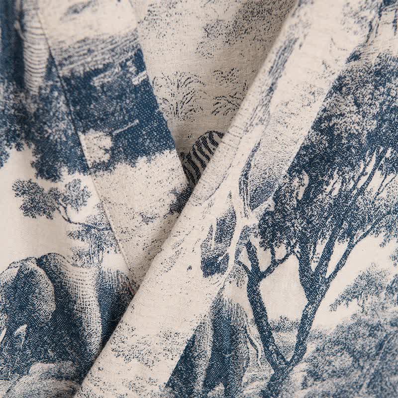 Peignoir kimono en coton à imprimé toile de Jouy - image 3