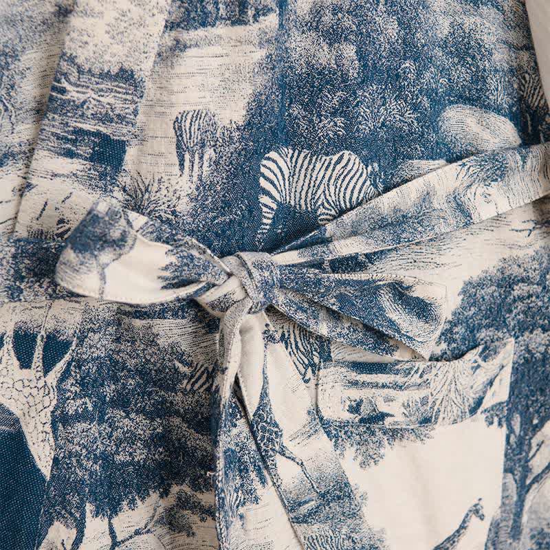 Peignoir kimono en coton à imprimé toile de Jouy - image 5