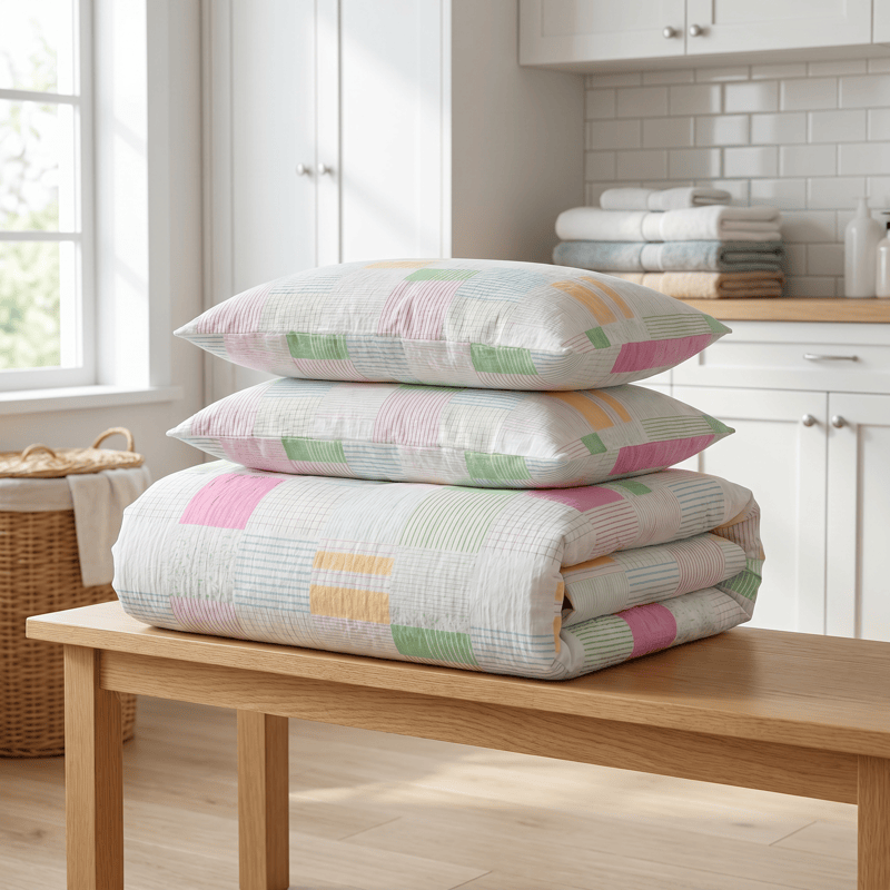 Ensemble de literie en coton patchwork multicolore pastel Ownkoti (4 pièces) - image 3
