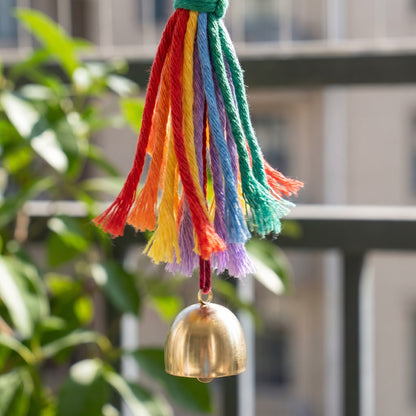 Décoration murale cloche suspendue en macramé arc-en-ciel bohème Ownkoti - image 7