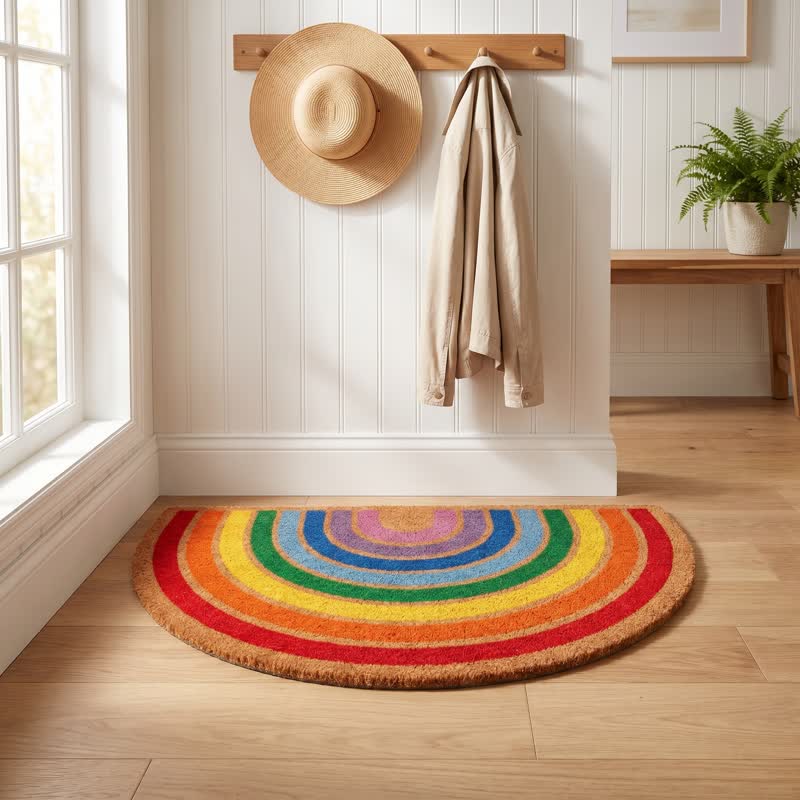 Tapis d'entrée antidérapant en fibre de coco Ownkoti Rainbow - image 2