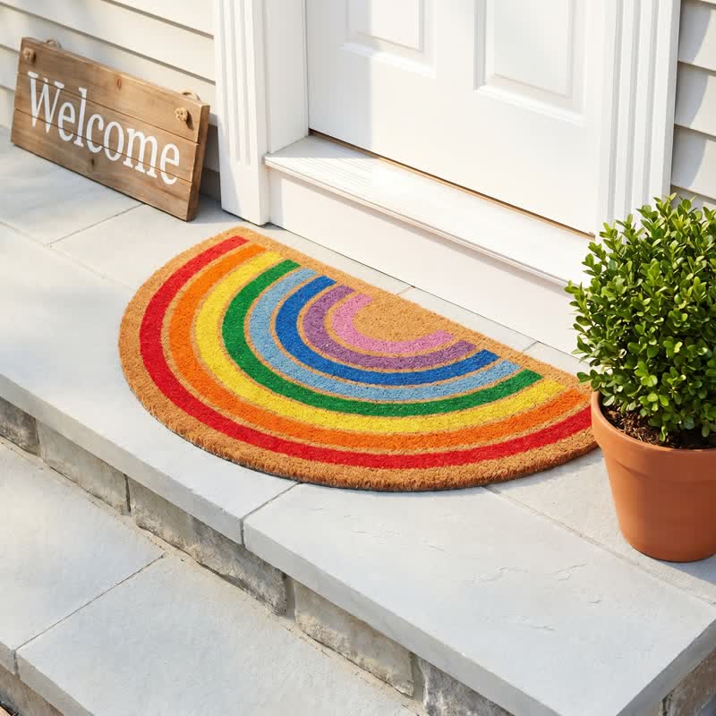 Tapis d'entrée antidérapant en fibre de coco Ownkoti Rainbow - image 3