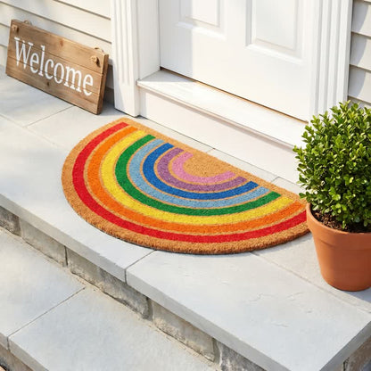 Tapis d'entrée antidérapant en fibre de coco Ownkoti Rainbow - image 3
