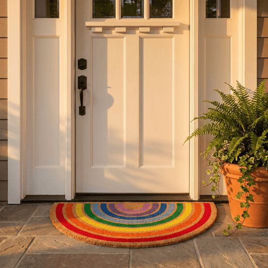 Tapis d'entrée antidérapant en fibre de coco Ownkoti Rainbow - 39'' × 47'' - image 0