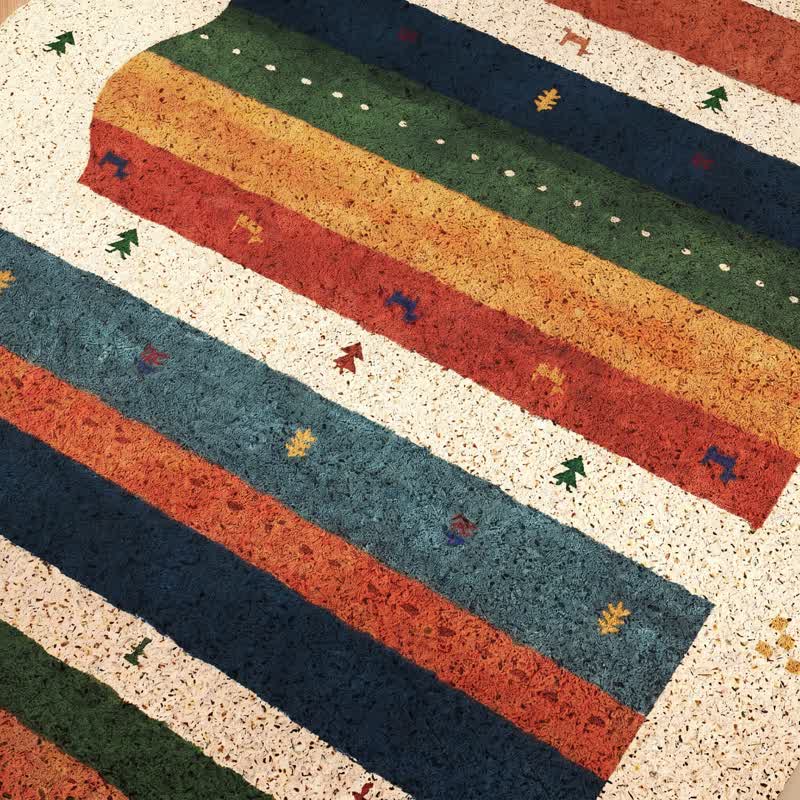 Tapis de porte Ownkoti Vintage Tribal Arc-en-ciel en PVC - image 4