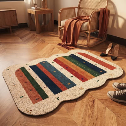 Tapis de porte Ownkoti Vintage Tribal Arc-en-ciel en PVC - image 1