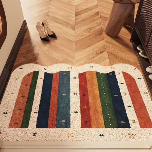 Tapis de porte Ownkoti Vintage Tribal Arc-en-ciel en PVC - 35'' × 47'' - image 0