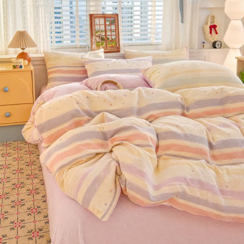 Parure de lit Ownkoti Pastel Stripe Starry Triple Gaze - image 1