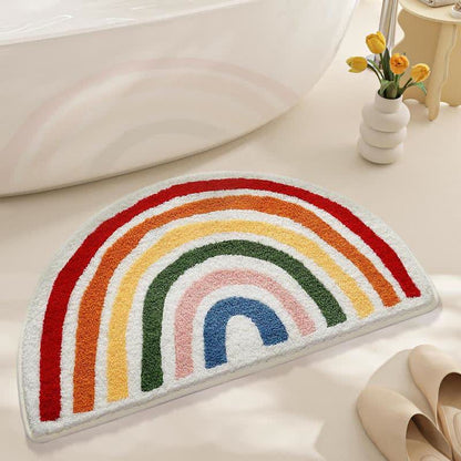 Tapis de bain Ownkoti Rainbow Arch en faux cachemire - Arc-en-ciel - 31'' × 47'' - image 0