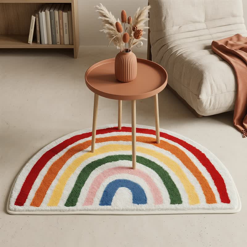 Tapis de bain Ownkoti Rainbow Arch en faux cachemire - image 1