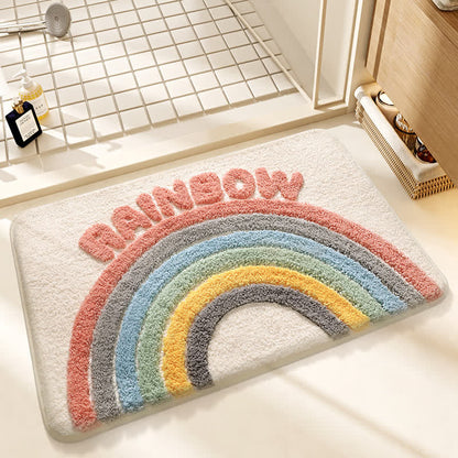 Tapis de bain en peluche arc-en-ciel moderne Ownkoti - Arc-en-ciel - 31'' × 47'' - image 0