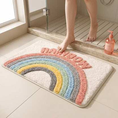 Tapis de bain en peluche arc-en-ciel moderne Ownkoti - image 3